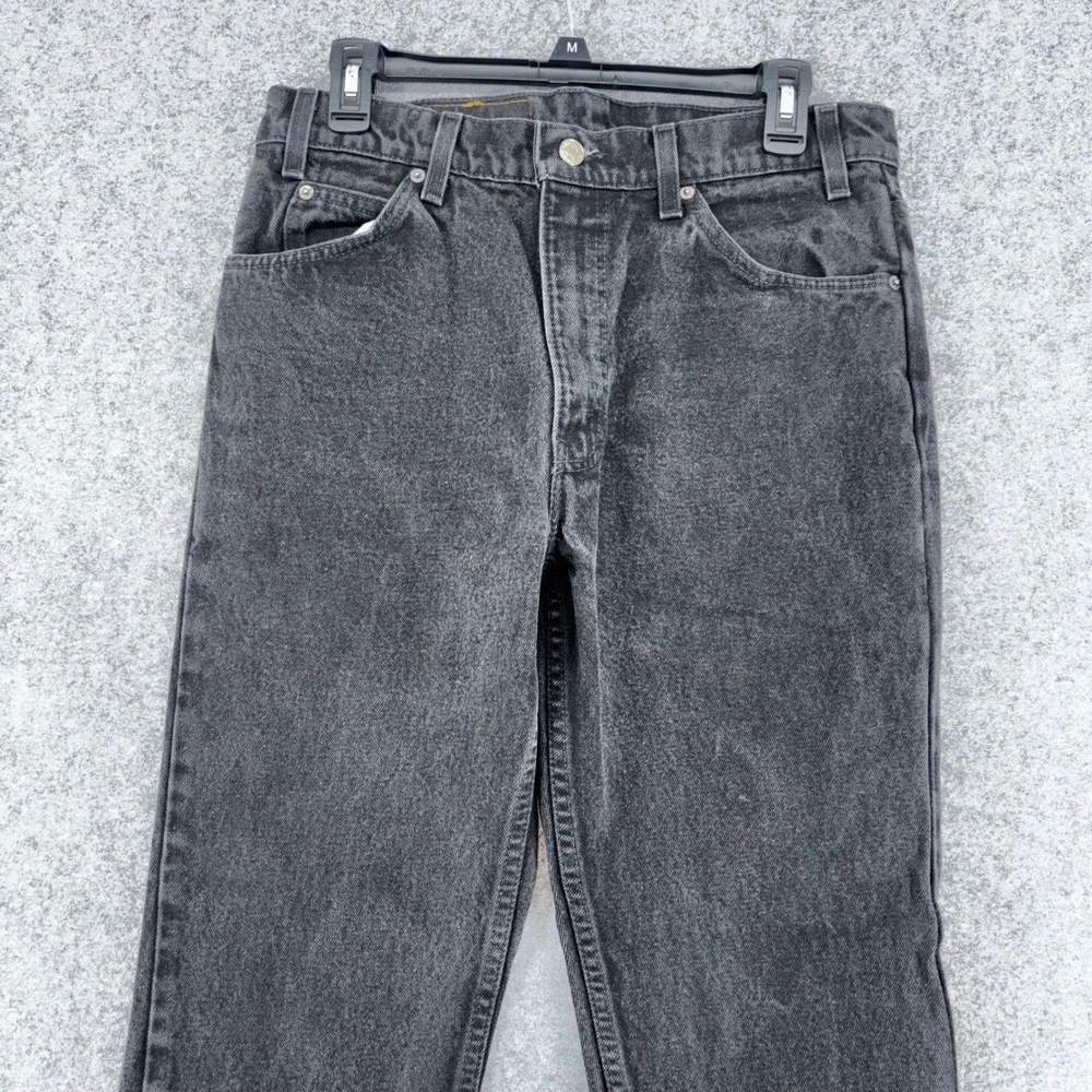 Vintage Levis 512 Orange Tab Jeans Mens 34x30 Made USA Slim Tapered Black Denim